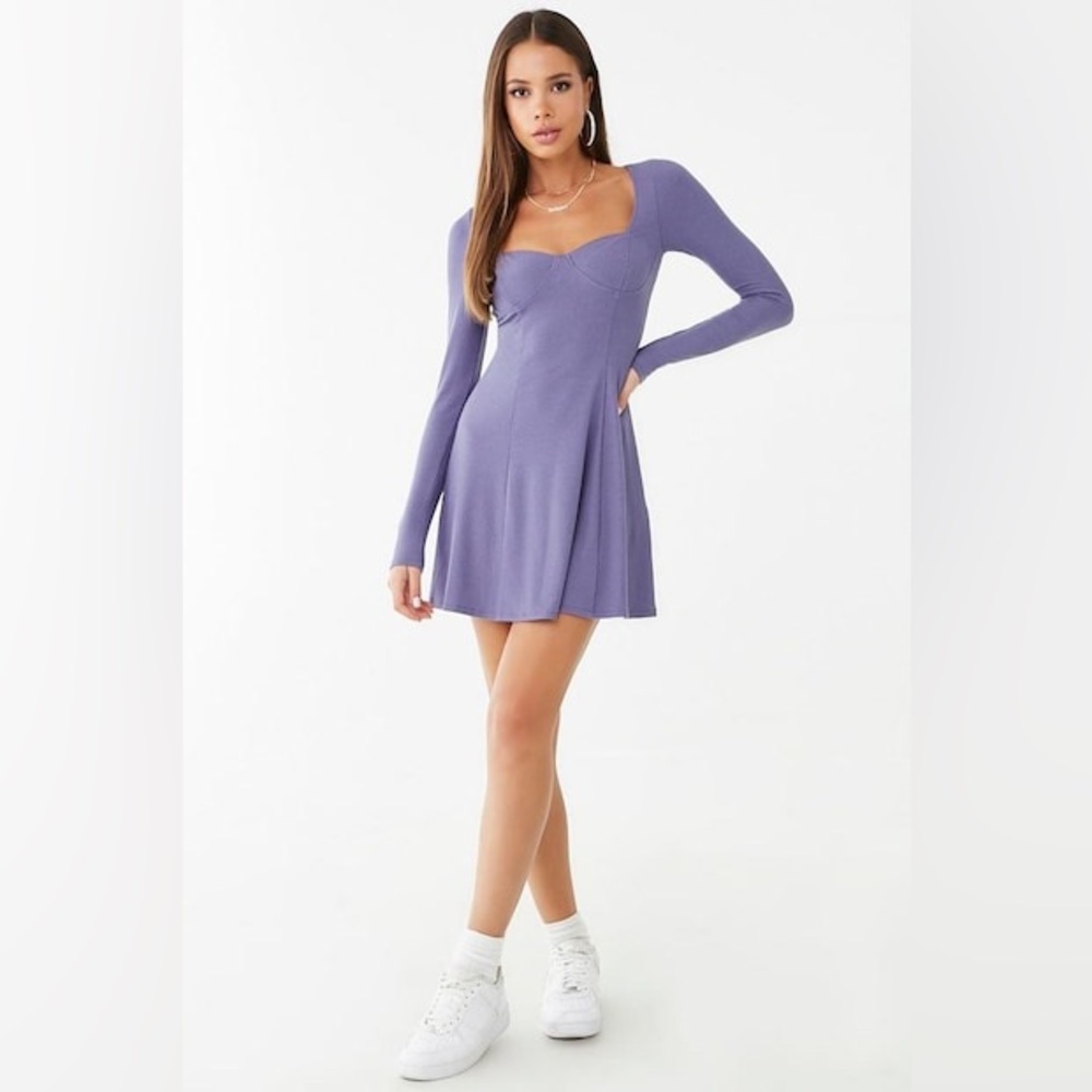 Forever 21 Periwinkle Sweetheart Skater Dress
